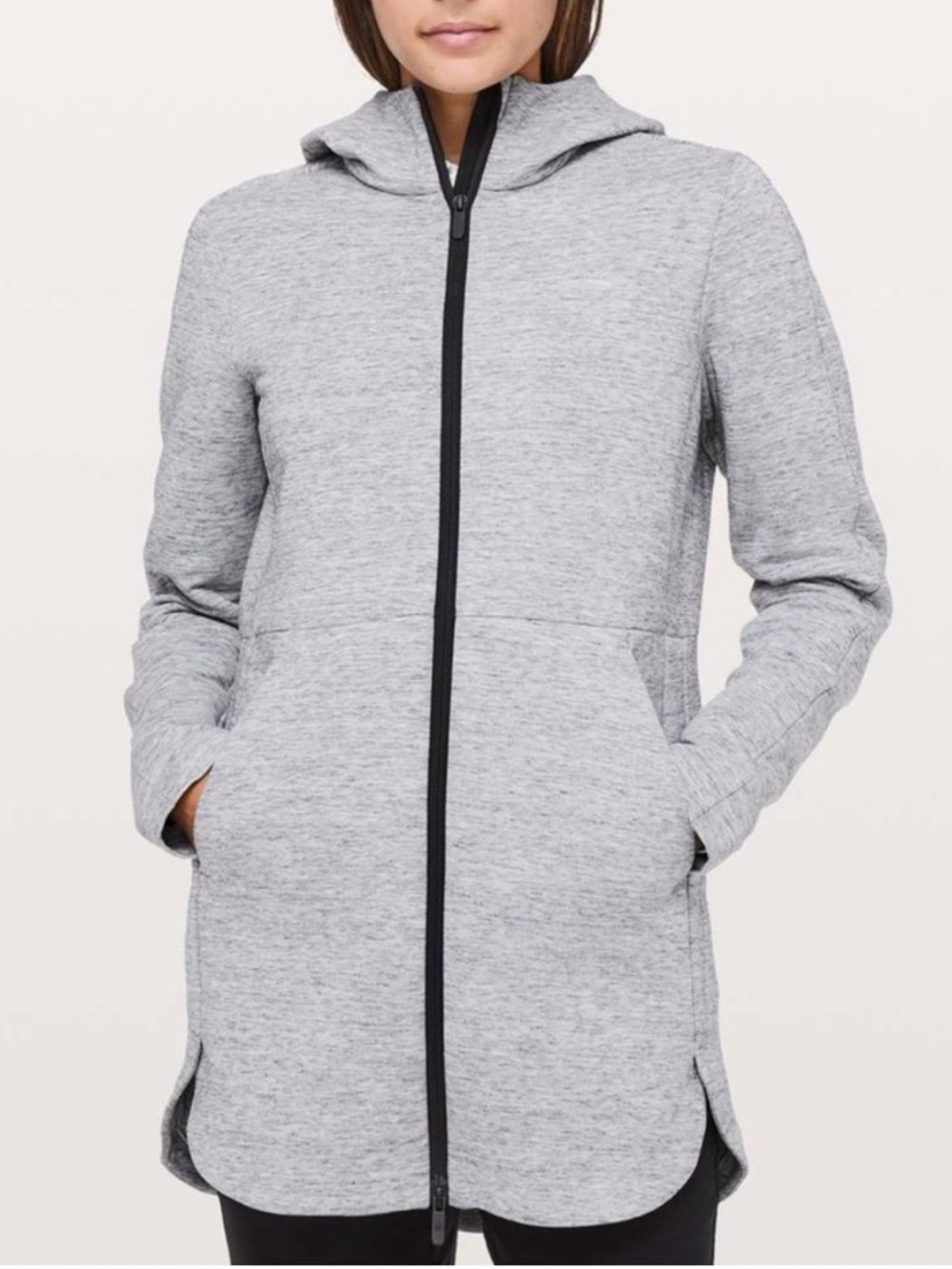 Lululemon Going Places Hooded Jacket Heathered Space Dyed Medium Grey Size
4